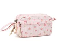 LEDAOU Pencil Bag, Large Capacity Pencil Case with Zipper, School Supplies for Teenage Girls, Butterfly Knot212, school pencil case