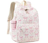 LEDAOU School Backpack for Girls, 15.6 Inch Laptop Backpack, Girls Bookbag Casual Daypack for Middle High School and College, A-pink Bow Tie, 17.3"h X 12.2"l X 5.9"w, Backpack for Girls