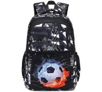 LEDAOU School Backpack Teen Boys Girls Kids Bookbag Elementary Middle School Bag for 8-14, Graffiti-black White and Gray, M, Backpack for Boys Girls