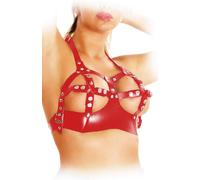 Ledapol - Fiery Leather Studs Harness Strap Bra ouvert in various Colors