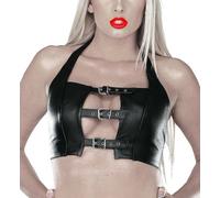 Ledapol - Genuine Leather Bustier / Top with Neckholder Collar in Various Colors