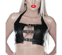 Ledapol - Genuine Leather Bustier / Top with Neckholder Collar in Various Colors