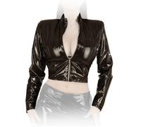 Ledapol - Long-sleeved short lacquer jacket with zip in various colors