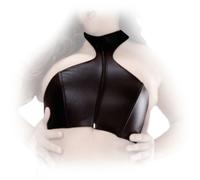 Ledapol - Real Leather Zip Bustier / Top With Stand-Up Collar In Various Colors