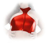 Ledapol - Real Leather Zip Bustier / Top With Stand-Up Collar In Various Colors