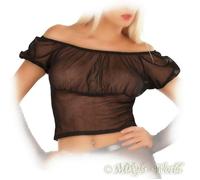 Ledapol - Shoulder-free Mesh Blouse in Carmen Style in Various Colors