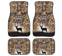 LedBack Camo Deer Hunting Print Universal Fit Car Floor Mats, Fit for SUV,Vans,sedans, Trucks ,Set of 4
