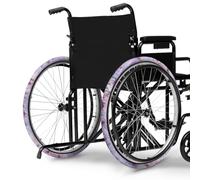 LedBack Wheelchair Tire Covers for Indoor Use Tires Protective Cover for Wheels 24 Inch, Purple Tie Dye Butterfly Wheelchair Tire Cover to Protect Floors Carpets