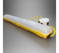 LEDBRITE 2ft 20W 110V LED Site Lighting Batten - 6000K Daylight, IP65 Anti-Corrosive Work Light with Optional 1m Prewired Cable & Junction Box (Batten)