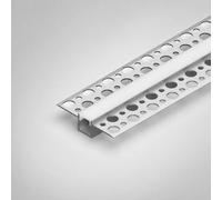 LEDBRITE 5213C Plaster in Aluminium LED Profile 2m, 52 x 13mm Silver LED Strip Channel with Opal Flat Diffuser (Pack of 3 = 6 metres in Total)