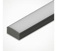 LEDBRITE Aluminium Profile 2M / 6.6FT Black Surface Channel ALP1808 With Cover, Diffusers and End Caps (5)