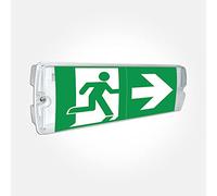 LEDBRITE Emergency Bulkhead Light 5W Auto Self Testing Maintained & Non-Maintained IP65 Fire Safety Light Fitting Exit Legend Included