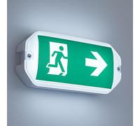 LEDBRITE Emergency Wall Light 3W Maintained & Non-Maintained Compact Weather Resistent Emergency Bulkhead IP65 Rated Fire Safety Light Fitting Exit Legend Included