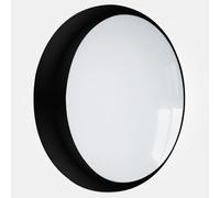 LEDBRITE LED 2D Matte Black Bulkhead 18W Round IP65 CCT Selectable Tri Colour Ceiling & Wall Light in Black Standard, Microwave Sensor, Emergency & Microwave Sensor + Emergency (Standard)