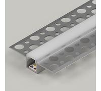 LEDBRITE LED Aluminium Profile ~ 2M / 6.6FT LED Aluminium Channel Profile with Cover, Channels, Diffusers, End Caps and Mounting Clips for LED Strip (Pack of 4)