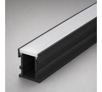 LEDBRITE LED Aluminium Walk Over Profile 2M / 6.6FT LED Recessed Floor Channel ALP2621-Black Extra Deep Profile with Cover & End Caps (4)