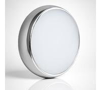 LEDBRITE LED Chrome 2D Ceiling & Wall Light IP65 8W - 16W 1920lm 5CCT 2700K - 6000K Adjustable Power & Colour - Plug & Play Microwave Sensor & Emergency Compatible (Standard Version)