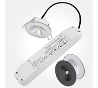 LEDBRITE LED Emergency Downlight Recessed Ceiling Light 2W Non Maintained LiFePO4 3 Hour Battery Pack with 3 X Bezels Included