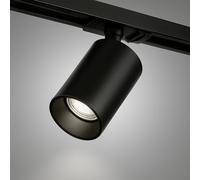 LEDBRITE LED Modern Aluminium Track Lighting System - Black 1-Phase Rail with Adjustable Dimmable GU10 Spotlights - 1m or 2m Length - Expandable with Accessories (6, 4000K Natural White, 2 Metre Bar)