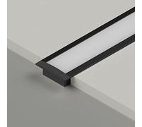 LEDBRITE LED Recessed Aluminium Profile 2M / 6.6FT ALP2515-BLK LED Aluminium Extrusion with Channel Diffuser with End Caps Recessed Black (Pack of 2)