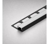 LEDBRITE LED Tile in Aluminium Profile 2M / 6.6FT LED Marble & Tile Channel Black Aluminium Profile with Cover Channels and Diffusers with End Caps and Mounting Clips Marble Tile (Pack of 3)