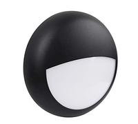 LEDBRITE LED Wall Light 2D Bulkhead 12 Watts Eyelid IP65 CCT Colour Output Switchable Black Emergency Weatherproof