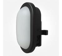 LEDBRITE MINI5 5W LED Bulkhead Light - IP65 Waterproof Oval Wall/Ceiling Light - 450lms Daylight (6000K) - Black Housing with Opal Diffuser - Outdoor & Indoor Use - Energy Efficient