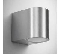 LEDBRITE Outdoor Wall Lights, Satin Chrome GU10 Down or Up Outside Wall Lights, Stainless Steel, IP44 Waterproof Garden Wall Lights Mains Powered for Garden, Front Door, Garage (Natural White 4000K)