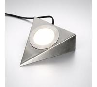 LEDBRITE Triangle LED Under Cabinet Light, Satin Chrome, 3 CCT 3000K - 6500K, 2W 200lm, 240V Mains, Driverless Kitchen Cabinet Light (3)