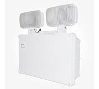 LEDBRITE Twin Spot Emergency IP65 4.5W Non-Maintained Adjustable Self Testing Twin Head LED Spot Lighting Outdoor Emergency Exit Light Fire Safety Lighting 6000K Daylight