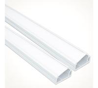 LEDBRITE Wardrobe Aluminium Profile 2M / 6.6FT LED Surface Indirect Cupboard Channel ALP1510 LED Ray Profile with Adhesive Tape Backing, Channels and Diffuser with End Caps (2, White) (Pack of 2)