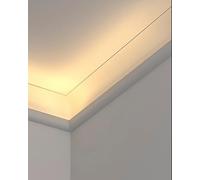 LEDCrownMouldingTrimCeilingCovingwithDiffuserforInside/OutsideCornersCuttableLEDStripCoverDecorativeSkirtingLine(5.4m/17.7ft)