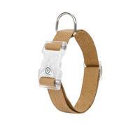 LedDog Reflective Collar with Adjustable Pure Cotton and Elastic Dog Collar Suitable for Accessories for Small Medium Large Dogs(Brown,28-36CM)
