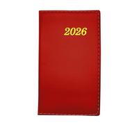 Leddy Living 2026 Weekly Diary 8.5 x 14 cm Soft Touch Cover Eco Friendly Unbleached Paper Elegant and Functional Design from January to December in Italian (Red)