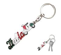 Leddy Living Metal Keyring 13 cm Italy Scooter Tricolour - Durable Accessory with Italian Writing - Gift Idea for Men and Women - Classic Design for Car Motorcycle Backpack