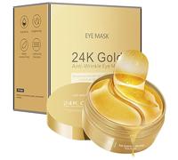 Ledeak 24K Gold Eye Mask, 60 Pcs Hydrating Under Eye Patches for Women Men, Anti Wrinkle Under Eye Gel Patches, Eye Gel Pads Skincare Set for Reduce Puffy and Dark Circles