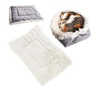 Ledeak Cat Cushion Bed, Plush Pets Puppy Kitten Small Dog Super Soft Warm Washable Foldable Sleeping Bag House Pads Thermal Mat Blanket for Basket Carrier Indoor Outdoor Toy (White)