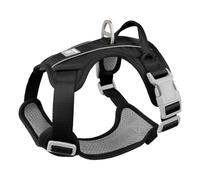 Ledeak Dog Harness Small Medium Large, No Pull Adjustable Soft Dog Harness with Front Back Clips, Anti Pull No Choke Reflective Breathable Pet Vest with Easy Control Handle (Black, M)