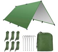 Ledeak Hammock Rain Fly Tent Tarp, 3m x 3m Shield Shelter, Portable Sunshade Waterproof Snowproof Windproof Tarp, Ideal for Yard, Outdoor, Beach