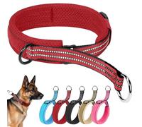 Ledeak Martingale Dog Choke Collar, Reflective Adjustable Nylon Dog Training Collar, Padded Escape-proof Anti-pull Pet Collars for Narrow Head Canines, No Pull P-Collar for Medium Large Dogs (Red, XL)