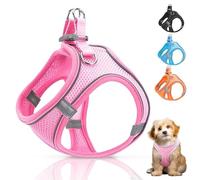 Ledeak No Pull Dog Harness, Highly Reflective Dog Harnesses, Breathable Comfort Anti Pull Dog Harness, Adjustable Lightweight Dog Harness with Strong Buckle for All Dog Breeds (Pink, L)