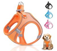 Ledeak No Pull Dog Harness, Highly Reflective Dog Harnesses, Breathable Comfort Anti Pull Dog Harness, Adjustable Lightweight Dog Harness with Strong Buckle for All Dog Breeds (Vitality Orange, XXS)