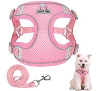 Ledeak No Pull Harness for Dogs, Breathable Mesh Step in Dog Harness, Adjustable Dog Harnesses, Dog Vest Harness with Reflective Strip, Lightweight Dog Harness for Small Medium Large Dogs (Pink, L)