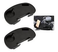 Ledeak Pack of 2 Lounge Chair Side Tray, Oval Zero Gravity Large Utility Clip On Side Recliner Snack Table with Cup Holder and Mobile Device Slot, for Sun Beach Lounger Camping Patio Chairs