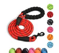 Ledeak Reflective Dog Lead - 2m Nylon Anti-Pull Slip Rope, Soft Padded Handle for Training, Small/Medium/Large Puppies (Red)