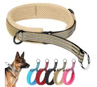 Ledeak Reflective Martingale Dog Collar, Escape proof No Pull Dog Slip Collar, Adjustable Nylon Anti Pull Pet Collars for Narrow Head Canines, Soft Padded for Large Medium Dogs (Khaki, L)