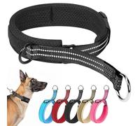 Ledeak Reflective Martingale Dog Collar, Escape proof No Pull Dog Slip Collar, Adjustable Nylon Anti Pull Pet Collars for Narrow Head Canines, Soft Padded for Large Medium Dogs (Black, XL)