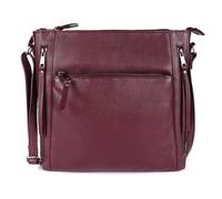 LEDERBUCK Grace Soft Napa Real Leather Large Cross body handbag-Double Zip Premium Sling Crossover Shoulder Bag for Women, Dark Burgundy, L, Crossbody Bag