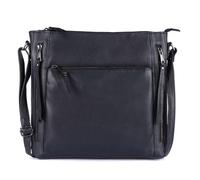 LEDERBUCK Grace Soft Napa Real Leather Large Cross body handbag-Double Zip Premium Sling Crossover Shoulder Bag for Women, Navy, L, Crossbody Bag