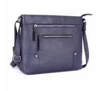 LEDERBUCK Mia Soft Real Leather Womens Crossbody Handbags and Purses-Triple Zip Premium Sling Crossover Shoulder Bag, Imperial Navy, Crossbody Bag